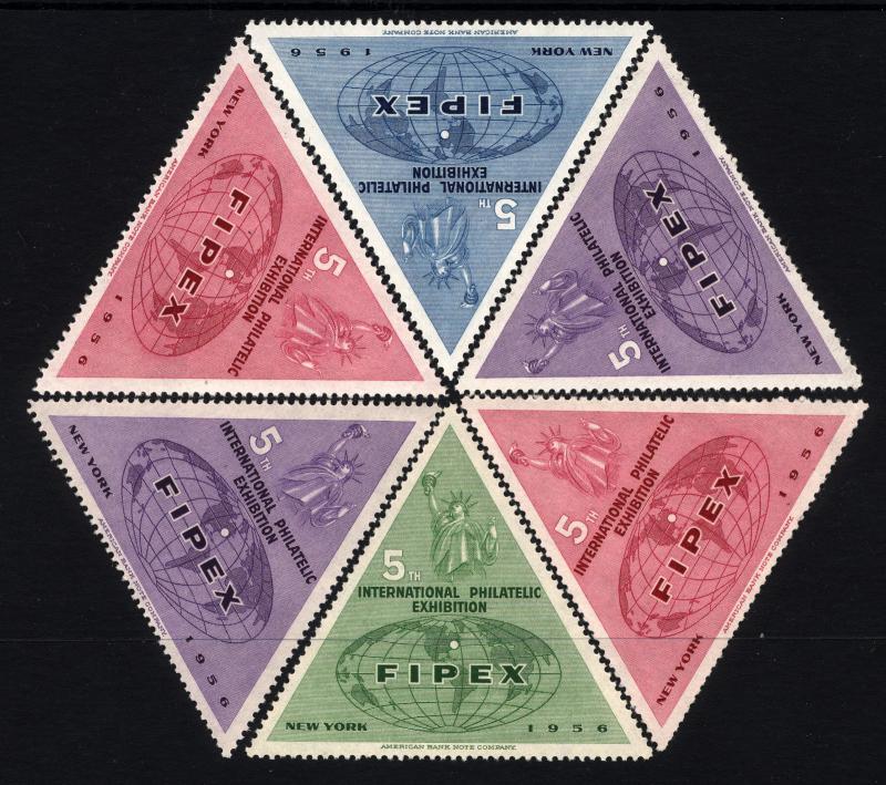 1956 FIPEX Fifth International Philatelic Expo Cinderella Set of 6 MNH