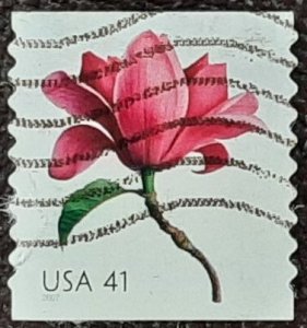 US Scott # 4168: used 41c Flowers from 2007; VF centering; off cover