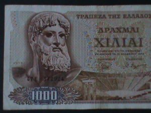 ​GREECE-KINGDOM-1970-BANK OF GREECE-$1000 DRACHMAI-.CIR-VF-54 YEARS OLD