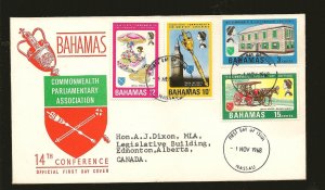 Bahamas SC#280-283 First Day Cover 1968 Conference with Insert Addressed