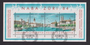 Switzerland   #749  used 1984 sheet panoramic view of Zurich