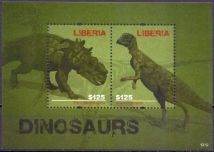 Liberia. 2012. Dinosaurs. MNH.