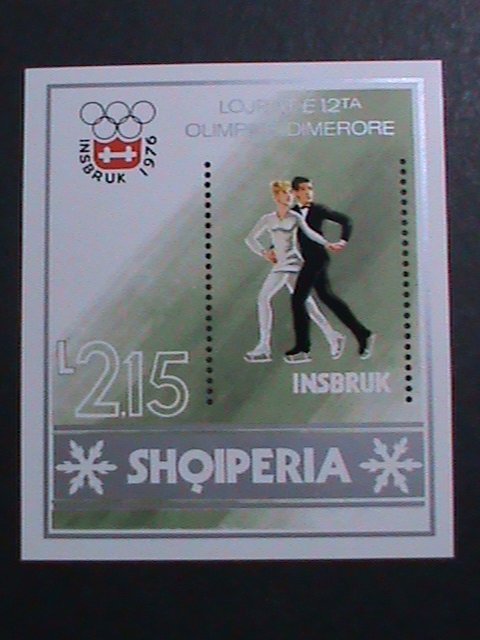 ALBANIA-1976 ERROR-MISSING PERF: WINTER OLYMPIC GAMES INSBRUK'76 MNH-S/S-VF