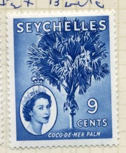 SEYCHELLES;  1954 early QEII issue fine Mint hinged 9c. value