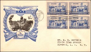 Scott 789 - 5 Cents West Point - Linprint FDC Typed Address Block Planty 789-15