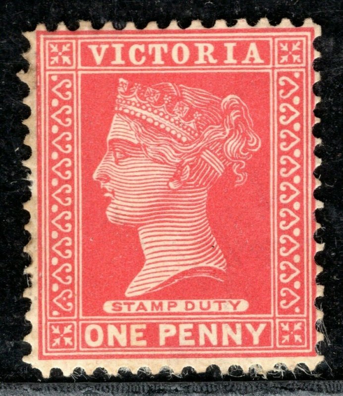 Australia VICTORIA QV Stamp Duty 1d Postal Fiscal Mint Large Part OG OBLUE101