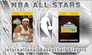 Niue 2007 - NBA All Stars Allen Iverson Denver Nuggets - Silver stamp Scott #808