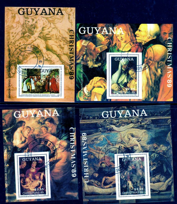 GUYANA #2236-2239  1989  CHRISTMAS   MINT  VF NH  O.G  S/S  CTO