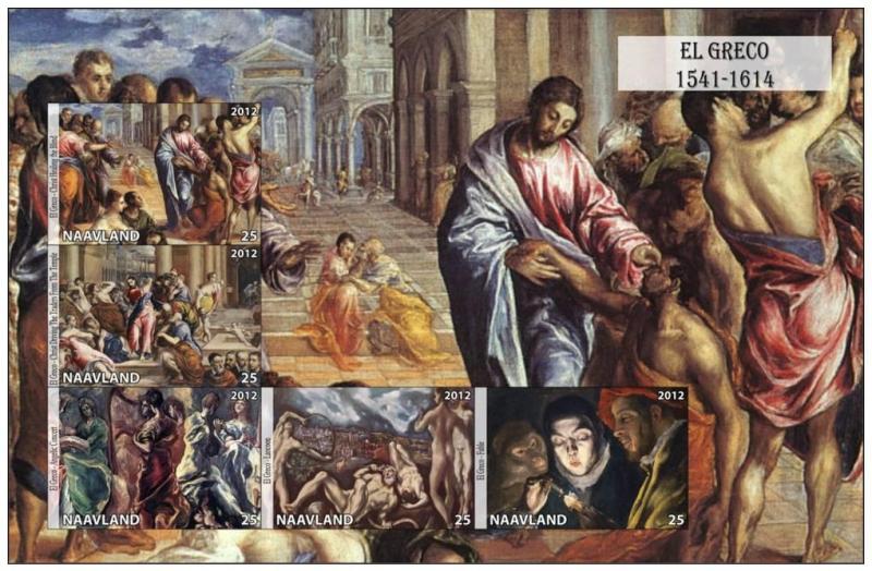 NAAVLAND SHEET IMPERF CINDERELLA ART PAINTINGS EL GRECO