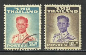 Thailand Scott 271-72 Used H - 1947-49 King Bhumibol Adulyadej - SCV $11.50