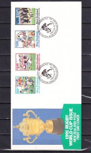 New Zealand, Scott cat. 1054-1057. Rugby World Cup issue. First day cover. ^