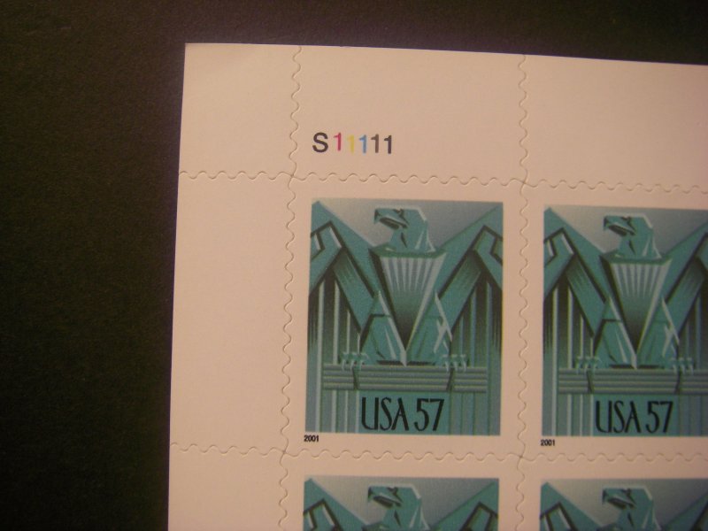 Scott 3471A, 57c Green Eagle, Sheet of 20 #S11111, MNH Regular Beauty