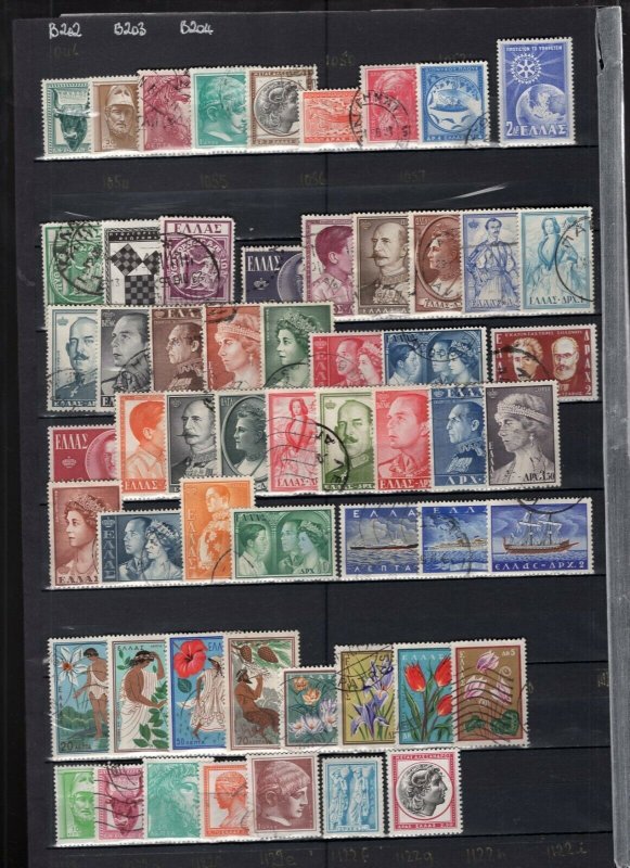 Greece 1950-1959 Collection 144 Stamps Used-Mint Many Better CV$230 See Scans