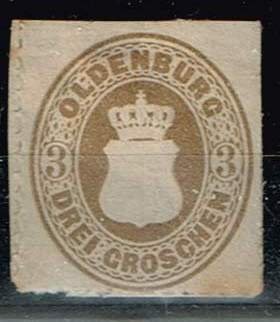 Oldenburg 1862,Sc.#20 MH,  Coat of arms in oval, Michel#19B cv.€45