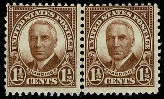 U.S.A. 1930 1 1/2c BROWN UNUSED (MH) PAIR SG685 Wmk.none P.11.5x10 SUPERB