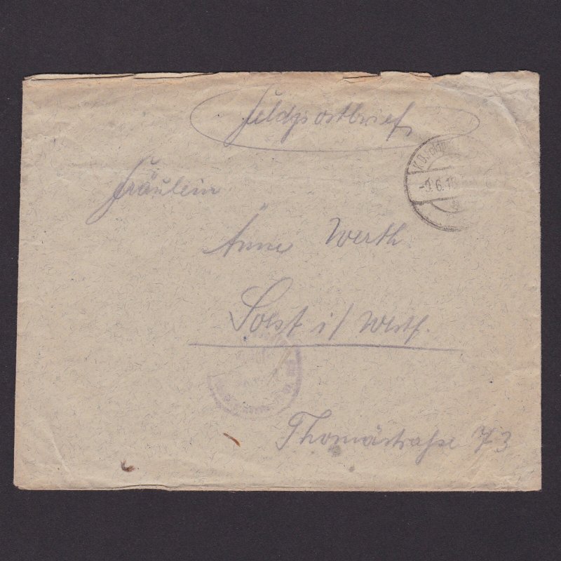 GERMANY 1918, Cover with Letter, Fieldpost, WWI
