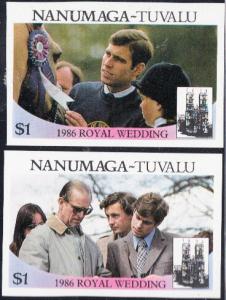 Tuvalu - Nanumaga #71-72 MNH Imperf Royal Wedding 1986