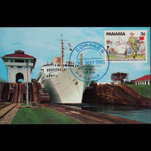 PANAMA 1979 - Maximum Card - 594 Return of Canal Zone 3c