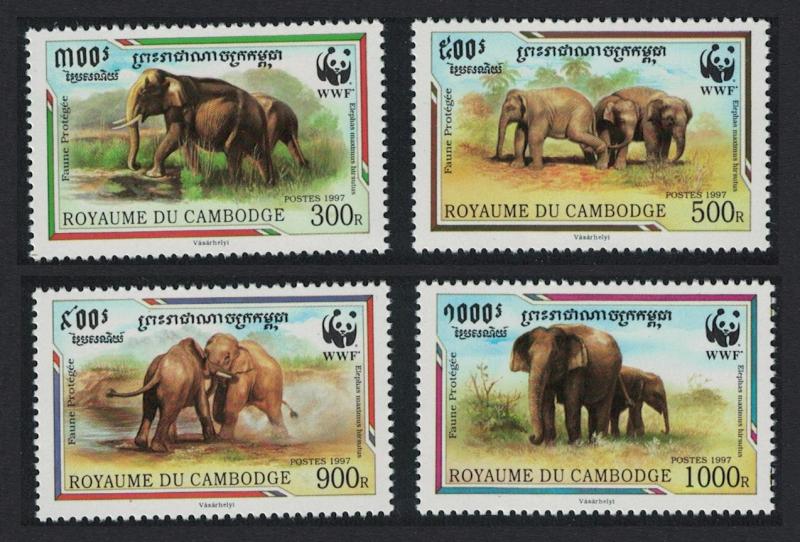 Cambodia WWF Malayan Elephant 4v SG#1620-1623 MI#1680-1683 SC#1597 a-d