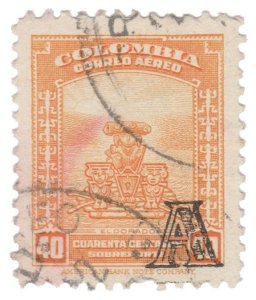 AIRMAIL STAMP FROM COLOMBIA 1951. SCOTT # C208. USED. # 2