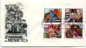 2767-70 Broadway Musicals on one Artcraft with tab FDC