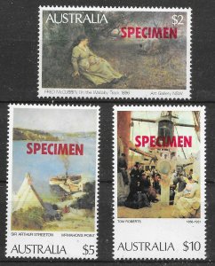 AUSTRALIA SG567s,567as,778s 1983 PAINTINGS FROM AUSIPEX 84 PRESENTATION PACK MNH