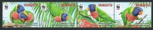 Vanuatu 1007 ad, 1007e sheet, MNH. WWF 2011. Parrots Massena's lorikeet.