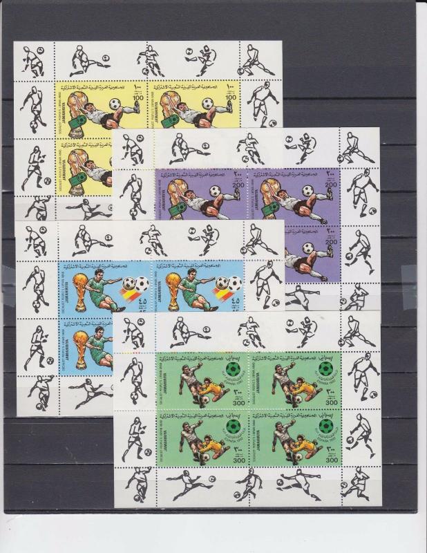 Libya, Scott cat. 1016-1019. World Cup Soccer sheets of 4. ^