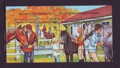 Finland Sc 826 1990 Horse Care stamp sheet mint NH