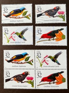 USA USED #3222-25, 3225a - set of 4 & se-tenant block  *1998* almost sold out