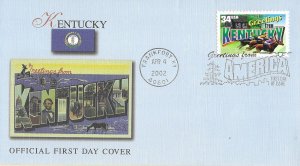 2002 FDC, #3712, 34c Greetings from Kentucky, Fleetwood