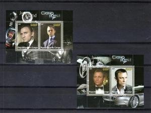 Congo 2007 JAMES BOND 007 Daniel Craig 2 s/s Perforated Mint (NH)