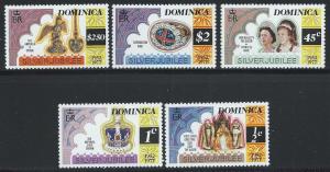 DOMINICA SC# 521-5 VF MNH 1977Pf.12 changed colors