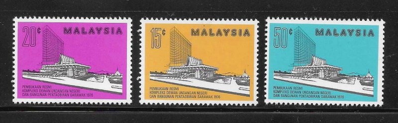 Malaysia 1976 Opening State Council Complex Sarawak Sc 144-146 MNH A1779