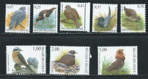 Belgium 1912-3 13B-16 2002-3 Birds SHORT set MNH