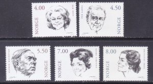 Norway 1277-81 MNH 2001 Actors & Actresses Full Set of 5