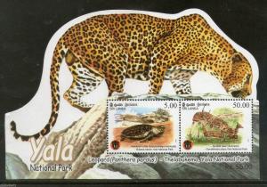 Sri Lanka 2013 Yala National Park Leopard Turtle Deer Odd Shaped M/s MNH # 6152