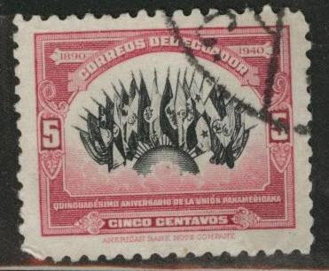 Ecuador Scott 394 used 1940 Flag stamp