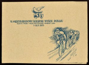 Poland 1953 Sixth International Peace Bicycle Race Souvenir Folder (#570-572)