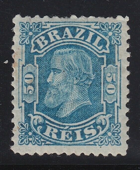 Brazil 1881 50r Blue Small Head M Mint. Scott 79