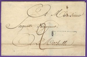 1814/5 S/L MARTINIQUE (w H/S) LS to France, Light COLONIES PAR LA ROCHELLE H/S!