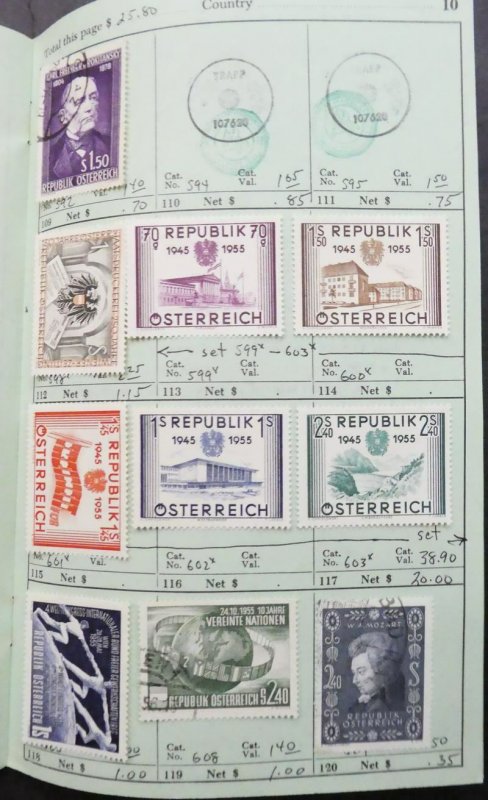 EDW1949SELL : AUSTRIA Mint & Used collection on Old Time approval book.