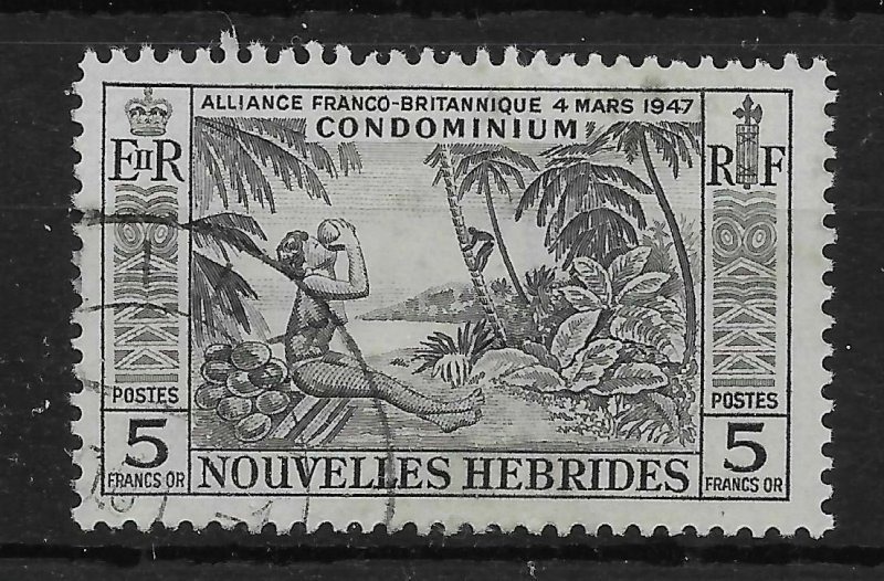 NEW HEBRIDES (FRENCH) SGF106 1957 5f BLACK USED