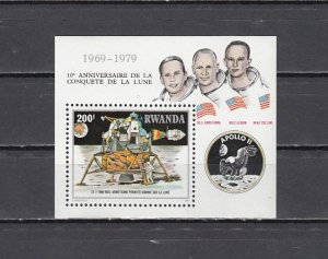 Rwanda, Scott cat. 957. Moon Landing Anniversary s/sheet. ^