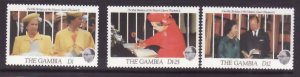 Gambia-Sc#1080,1083-4- id8-unused NH 3/8 set-Royal Family Birthday-QEII-1991-