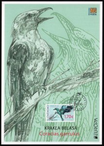 Slovakia 2019 official maxim card protected birds EUROPA CEPT