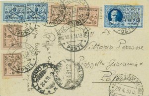 P0312 - VATICAN - POSTAL HISTORY - First issue of the POSTCARD in PALERMO-