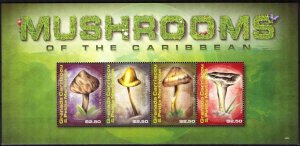 Grenada Carriacou & Petite Martinique 2009 Mushrooms Sheet MNH