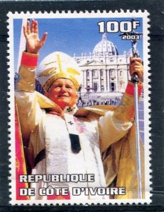 Ivory Coast 2003 POPE JOHN PAUL II Holiness Stamp Perforated Mint (NH)