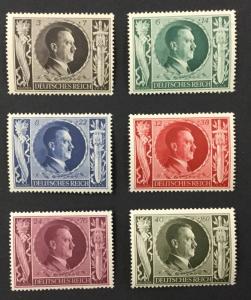 (BJ Stamps) GERMANY, B231-B236. 1943 set of 6. FVF, OG, MNH. CV $11.00.